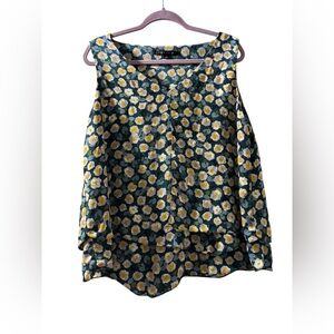 Zac & Rachel Floral Blouse - Dark Green and Yellow